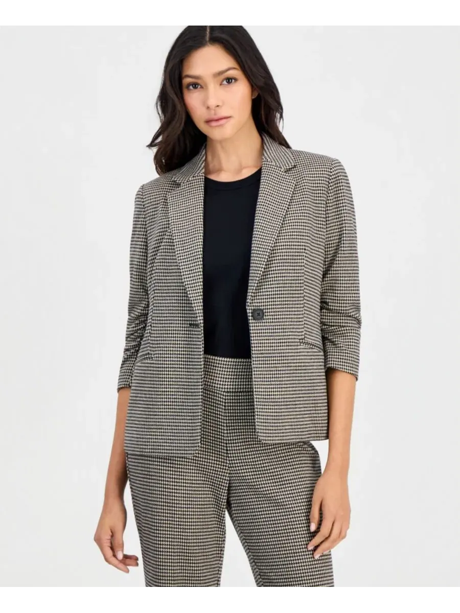Жакет с принтом «гусиная лапка», с рукавом 3/4 Anne Klein Essentials