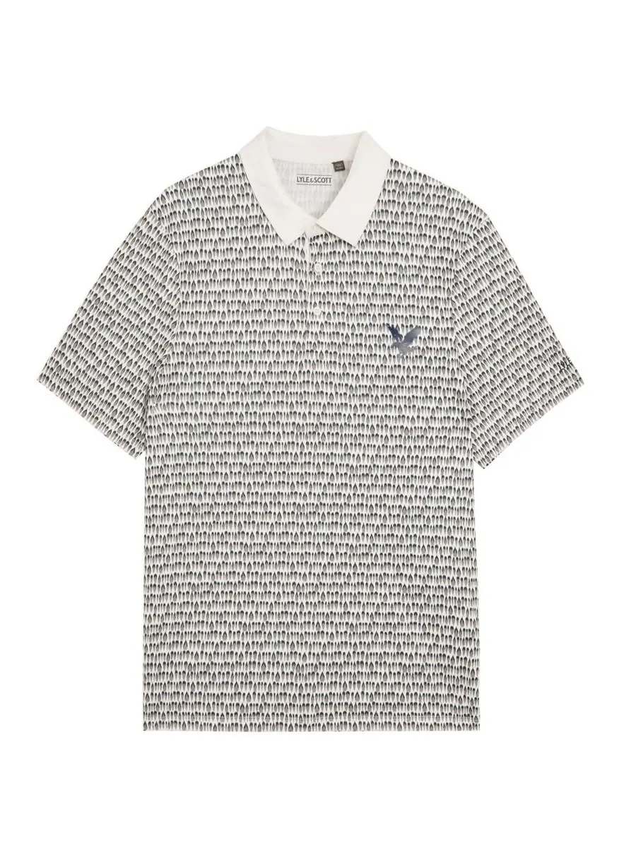 Мужская поло-рубашка для гольфа с рисунком Дивот Lyle & Scott — изображение 2 из 5, белый