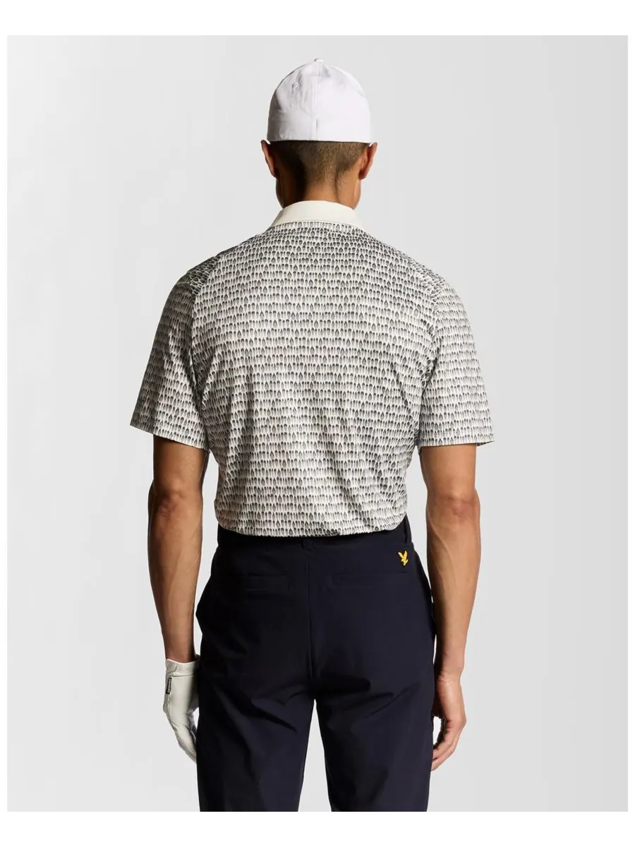 Мужская поло-рубашка для гольфа с рисунком Дивот Lyle & Scott — изображение 4 из 5, белый