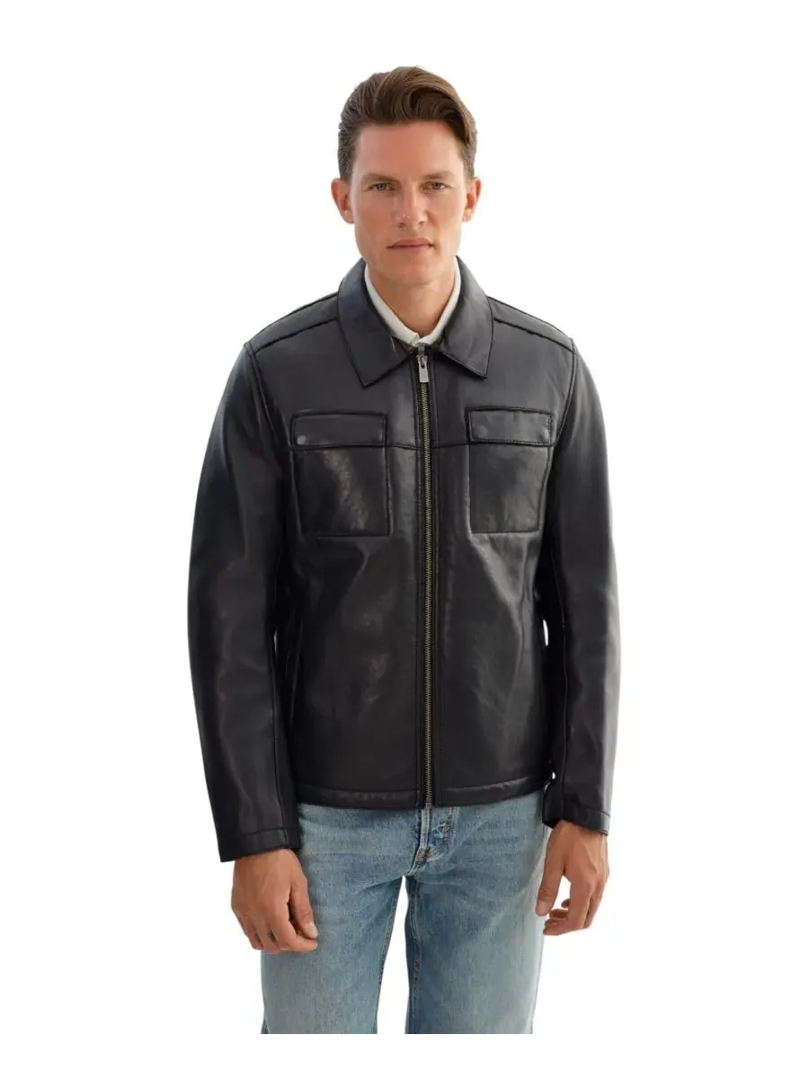 Мужская кожаная рубашка-куртка Capp с подкладкой из искусственной овчины Regency Leathers