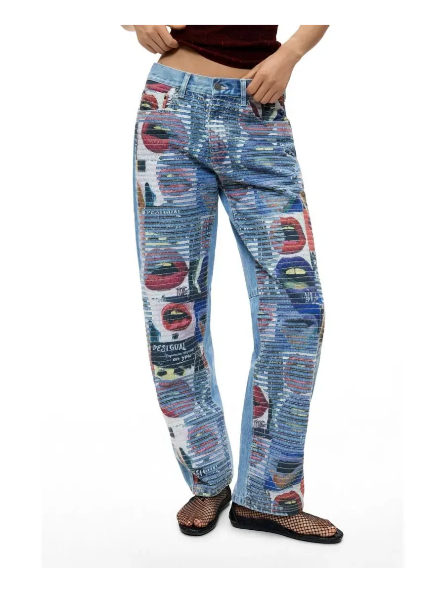 Джинсы баллон с принтом Desigual