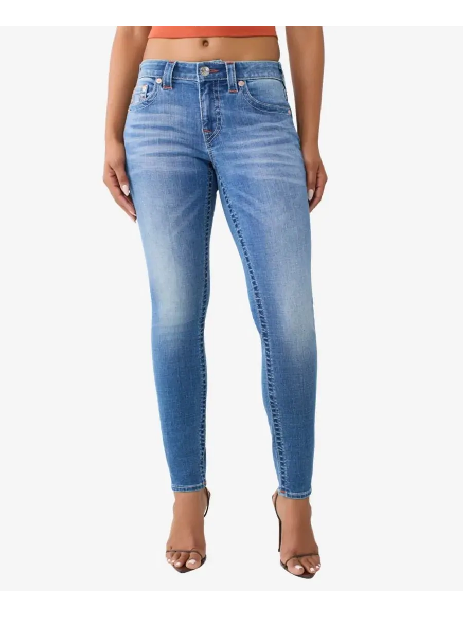 Джинсы скинни с заниженной талией, с фирменными подковами True Religion