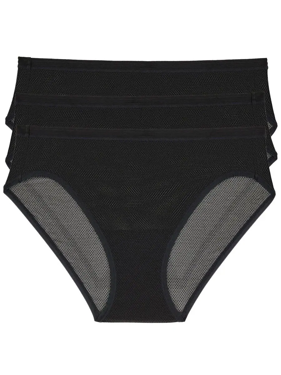 Комплект женских трусов-бикини с полупрозрачной тканью, 3 шт DKNY