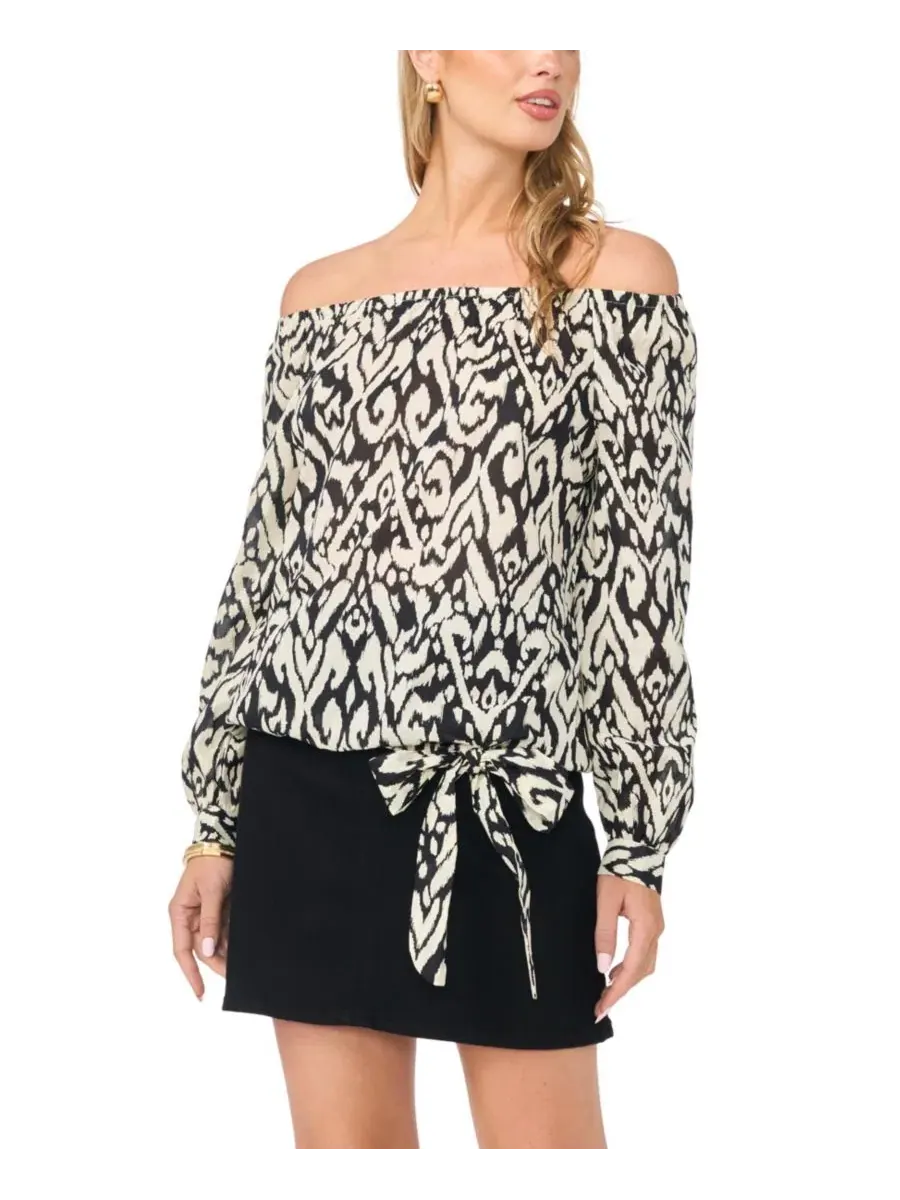 Блуза с открытыми плечами и длинным рукавом Vince Camuto