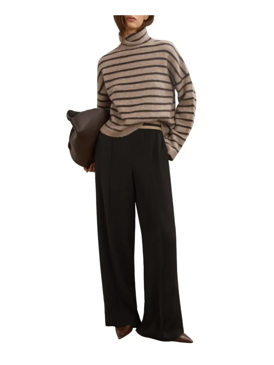 Женский свитер с воротником-гольф Wynn Stripe Roll-Neck REISS