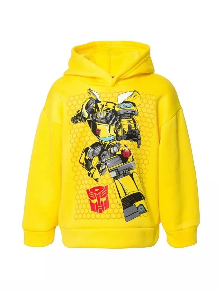 Пуловер Optimus Prime Bumblebee для мальчиков, брюки для бега с капюшоном и принтом Transformers — изображение 2 из 7