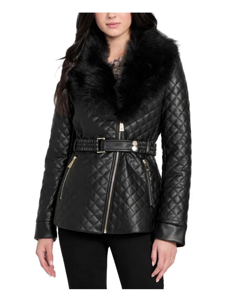 Куртка из экокожи с искусственным мехом GUESS