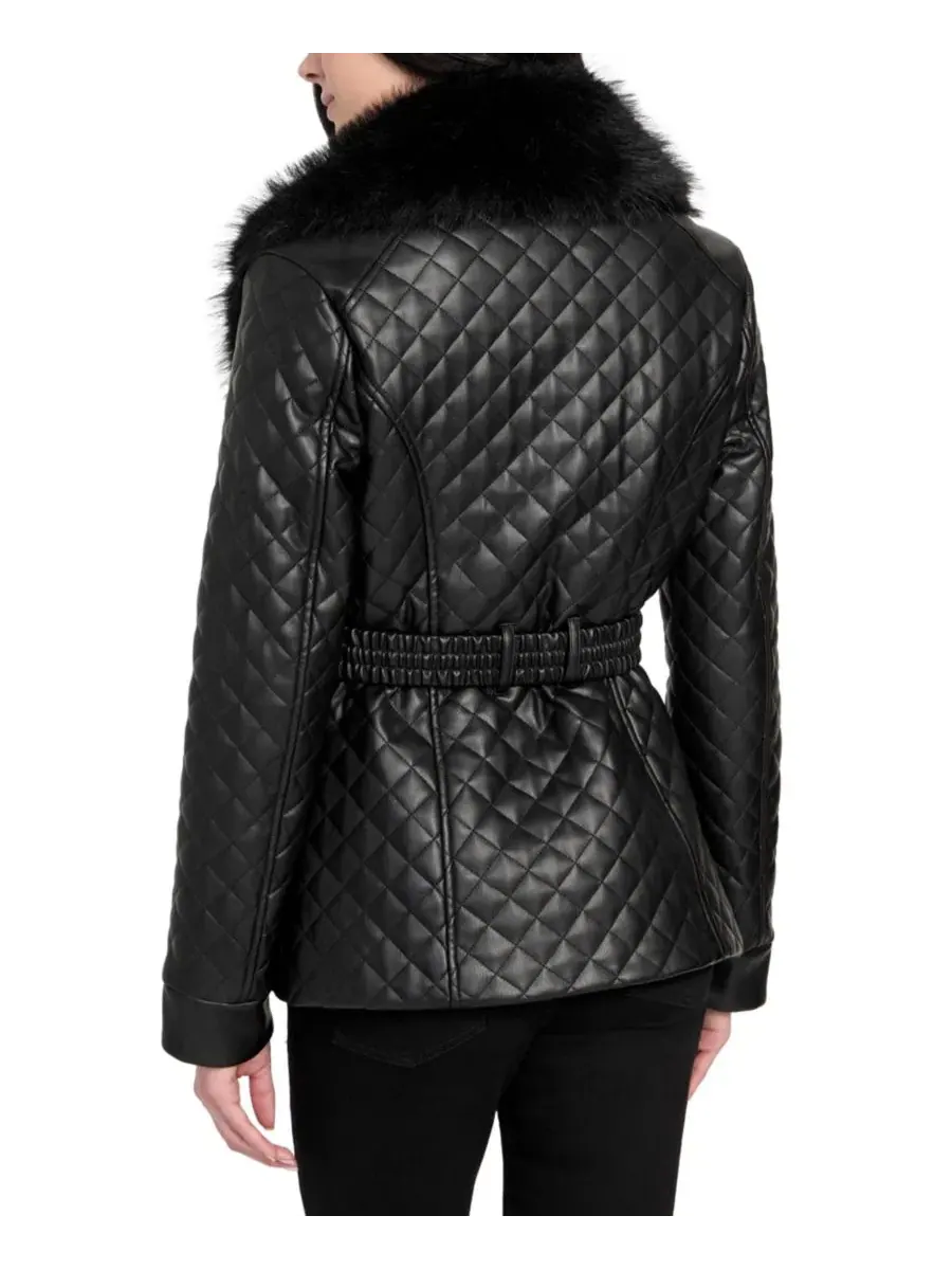 Куртка из экокожи с искусственным мехом GUESS — изображение 2 из 5, черный