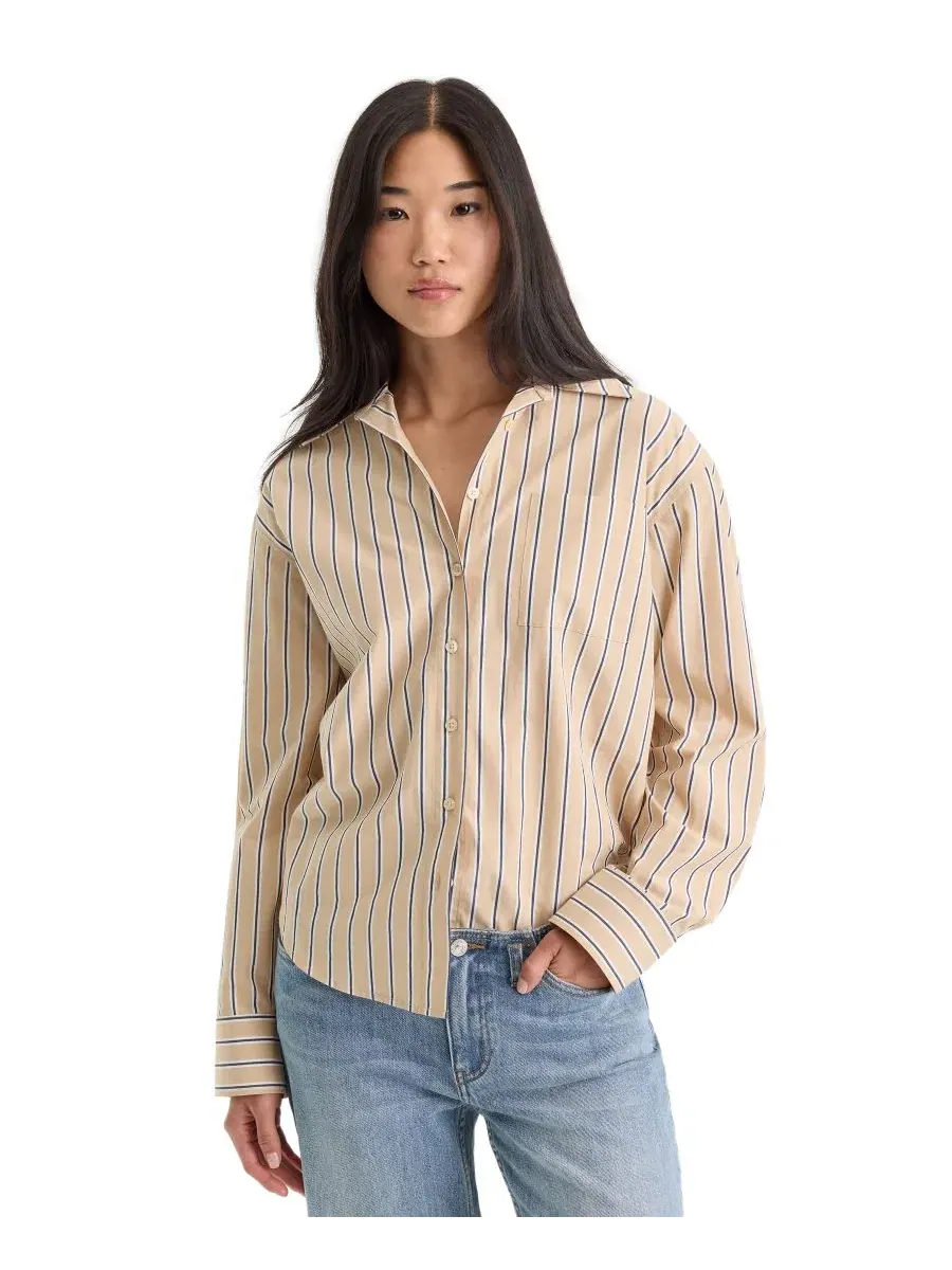 Рубашка с длинным рукавом и воротником Dune Multi Stripe Good American