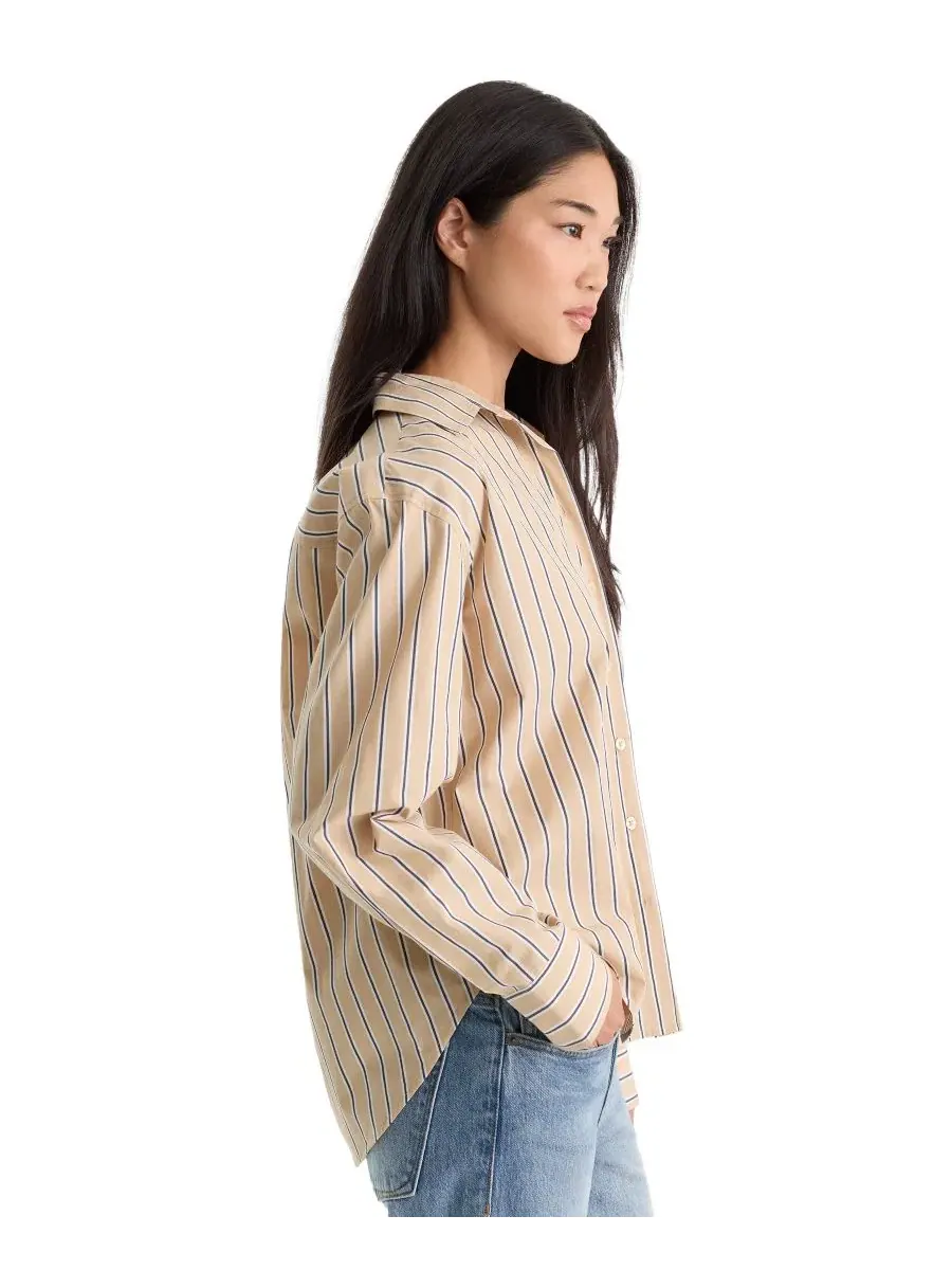 Рубашка с длинным рукавом и воротником Dune Multi Stripe Good American — изображение 4 из 5, мульти