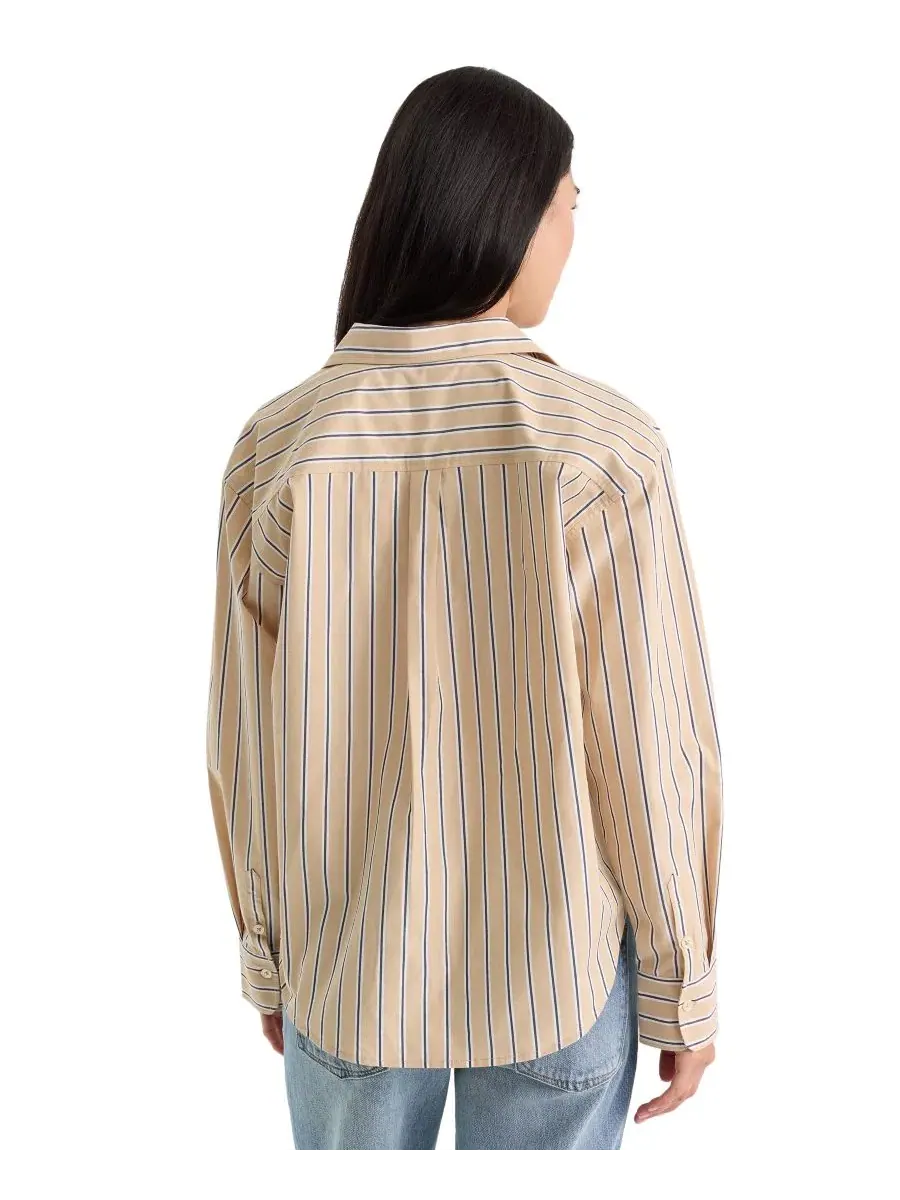 Рубашка с длинным рукавом и воротником Dune Multi Stripe Good American — изображение 5 из 5, мульти