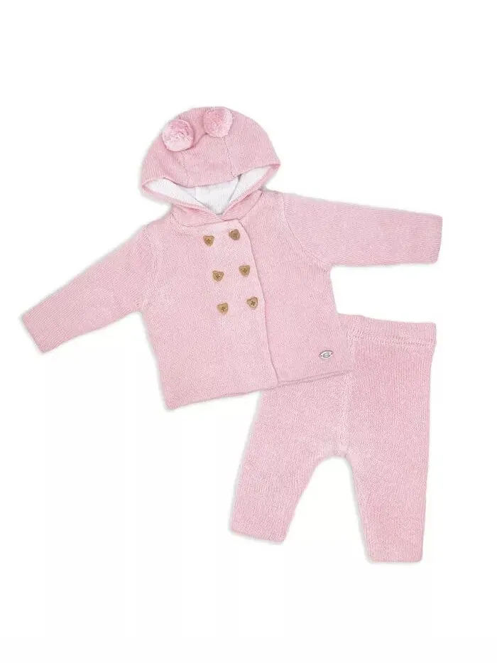 Вязаный комплект из 2 предметов: кофточка и штаны для девочек Rock-A-Bye Baby Boutique — розовый