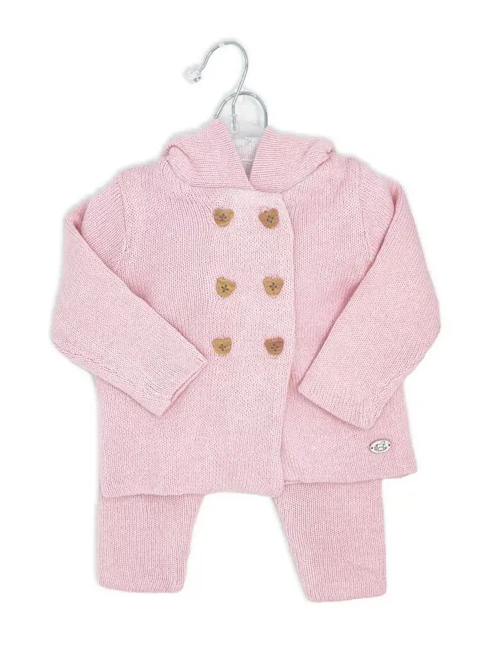 Вязаный комплект из 2 предметов: кофточка и штаны для девочек Rock-A-Bye Baby Boutique — изображение 3 из 6, розовый