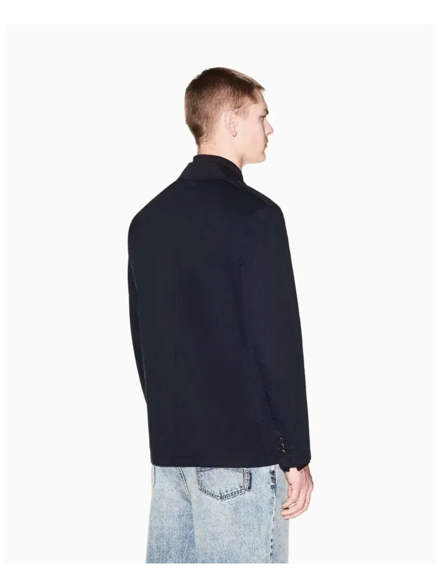 Мужская белая твиловая куртка A|X Armani Exchange — изображение 4 из 5, глубокий темно-синий