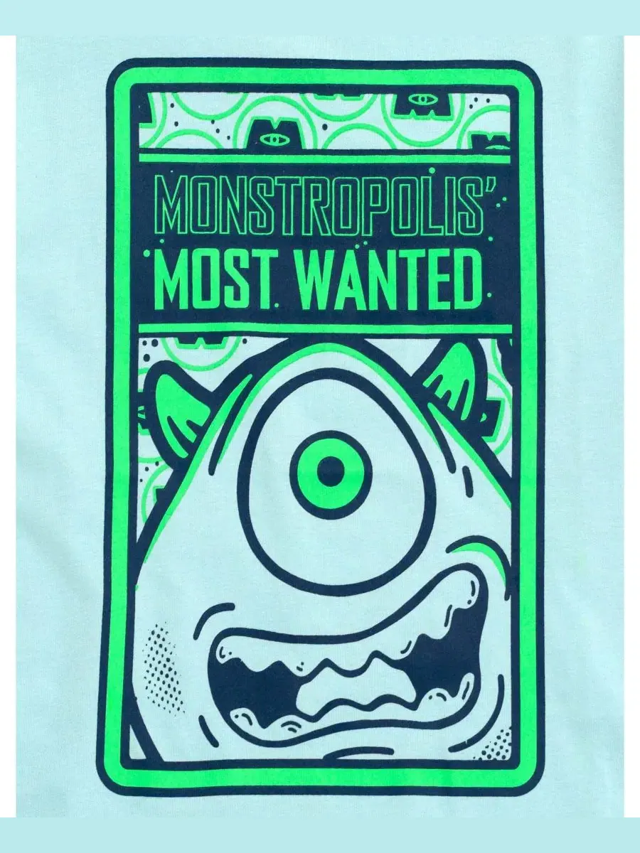 Комплект футболок с принтом Monsters Inc. Mike Sulley Blue Navy — изображение 4 из 5, синий темно-синий