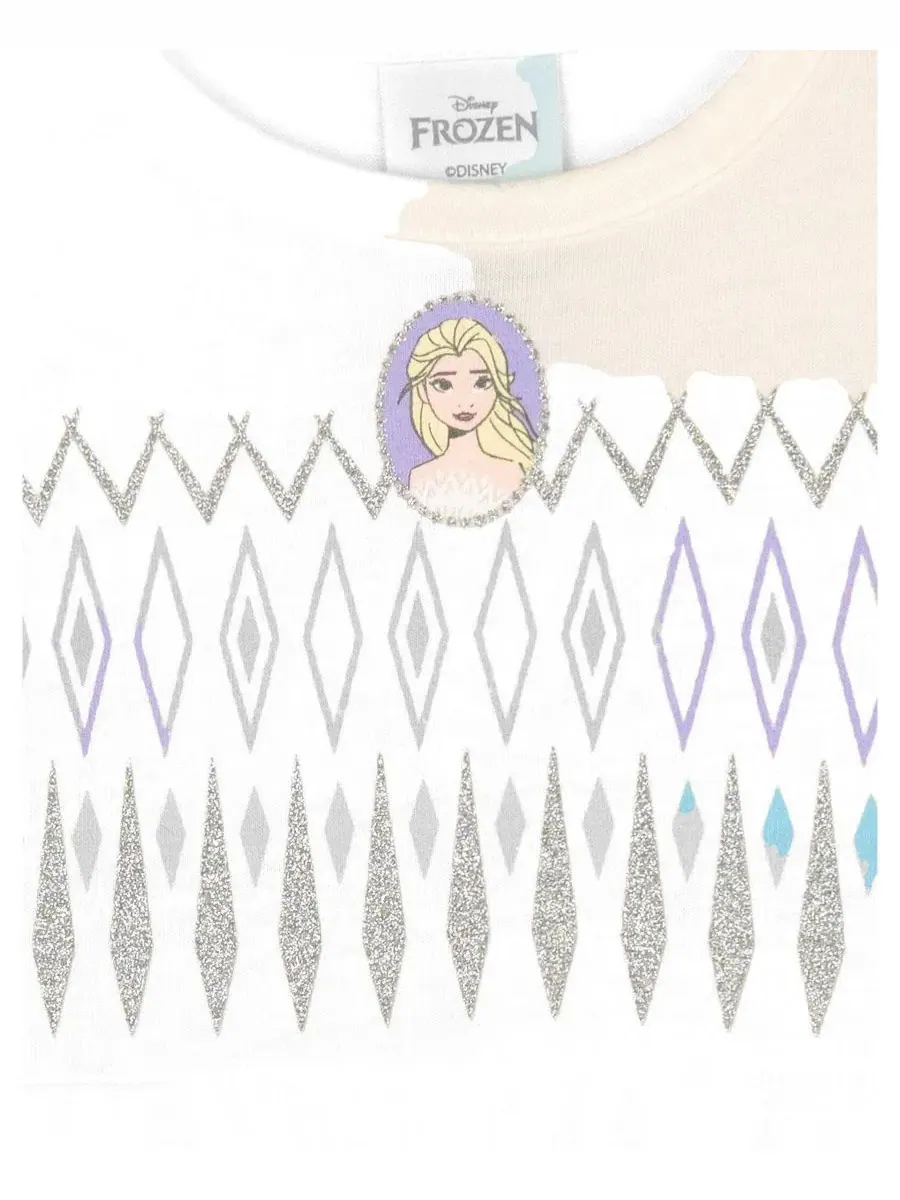Платье с открытыми плечами Queen Elsa Girls' Cosplay Short Sleeve Dress Frozen — изображение 3 из 3, слоновая кость