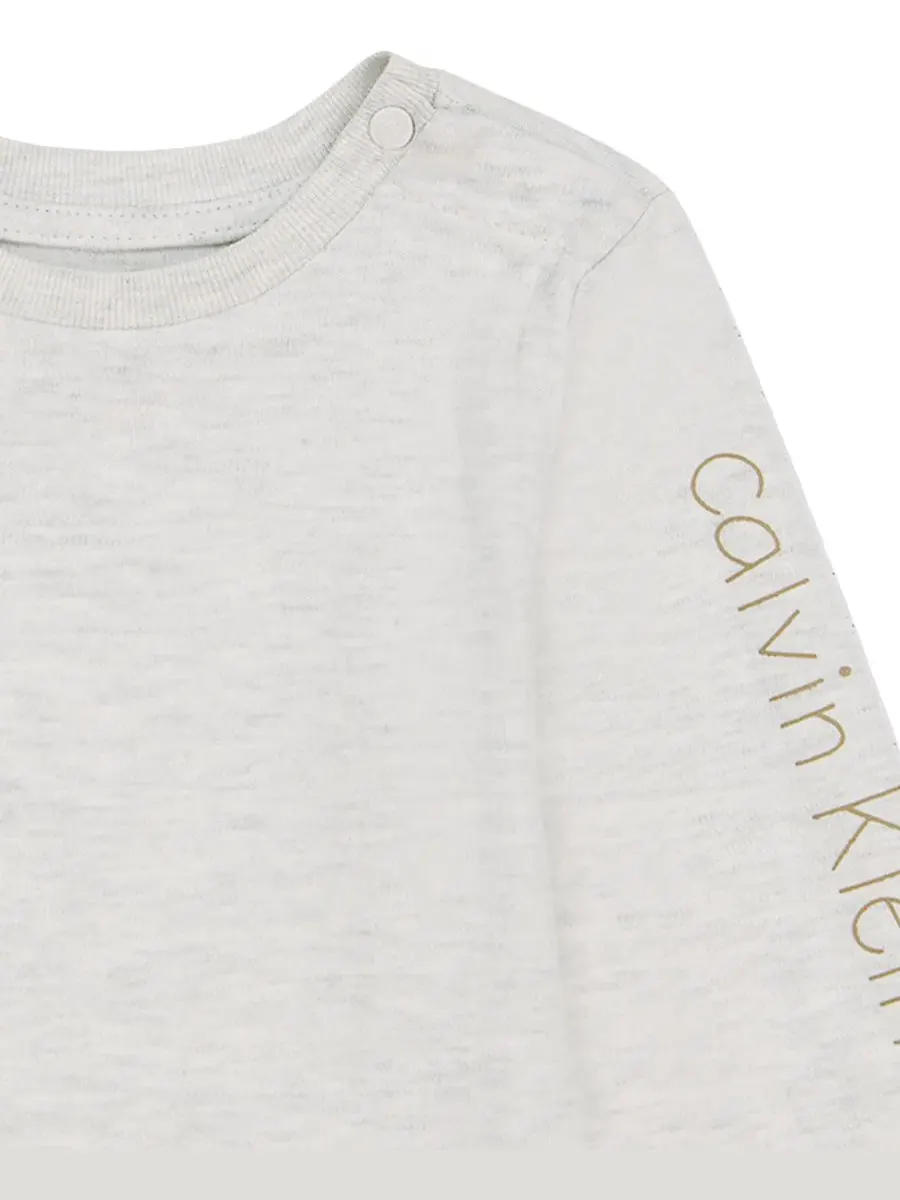 Комплект из боди с длинным рукавом и комбинезона без рукавов Calvin Klein — изображение 7 из 9, тауп