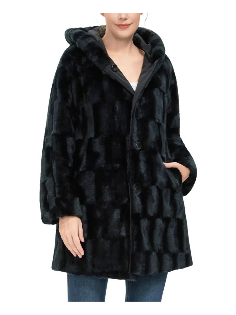 Пальто двустороннее из искусственного меха с капюшоном Brielle BGSD