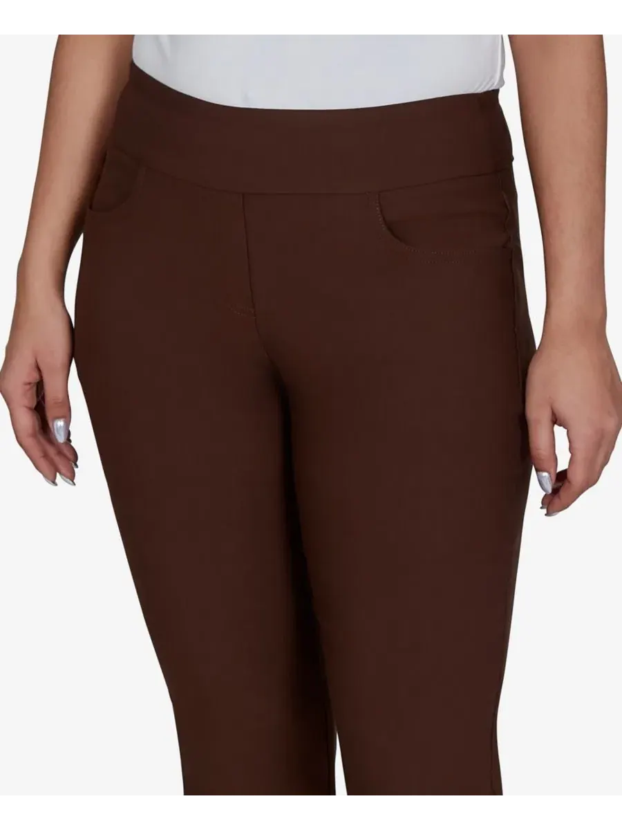 Брюки-слим с заниженной талией Silky Ankle Pull-On Ruby Rd. — изображение 4 из 5, коричневый