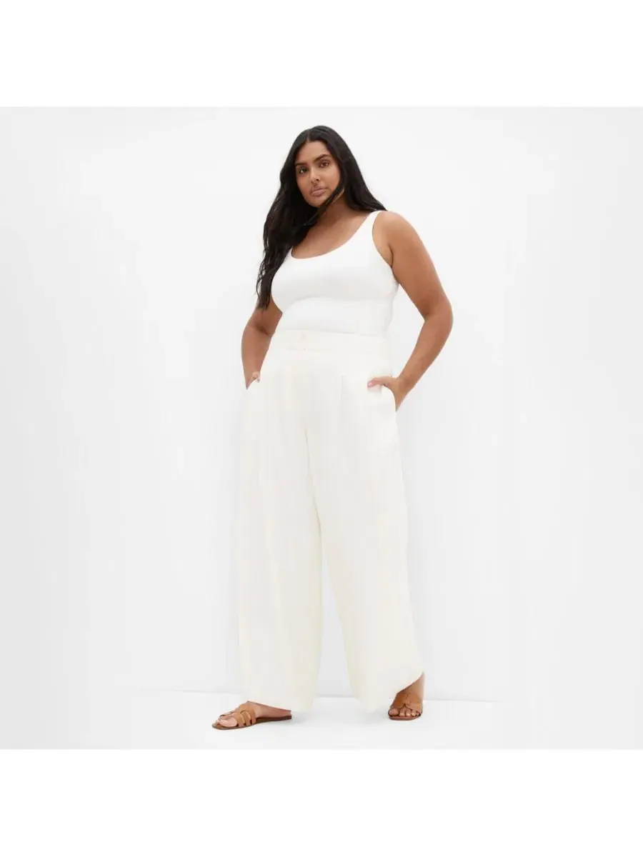 Брюки Abbie Linen Pant CITY CHIC — изображение 3 из 5, белый