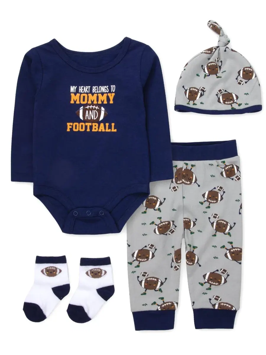 Комплект из 4 предметов для малышей My Heart Belongs to Mommy and Football Baby Essentials