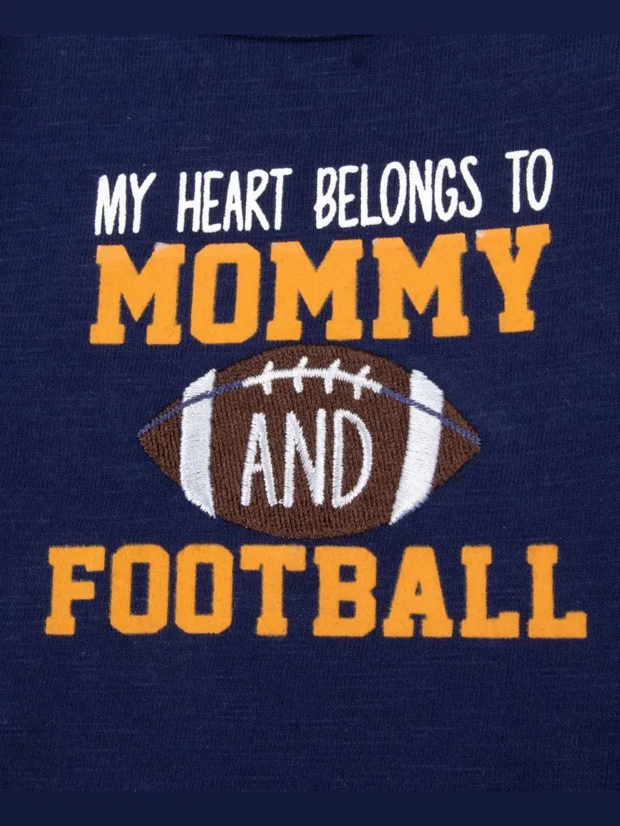 Комплект из 4 предметов для малышей My Heart Belongs to Mommy and Football Baby Essentials — изображение 3 из 4, темно-синий
