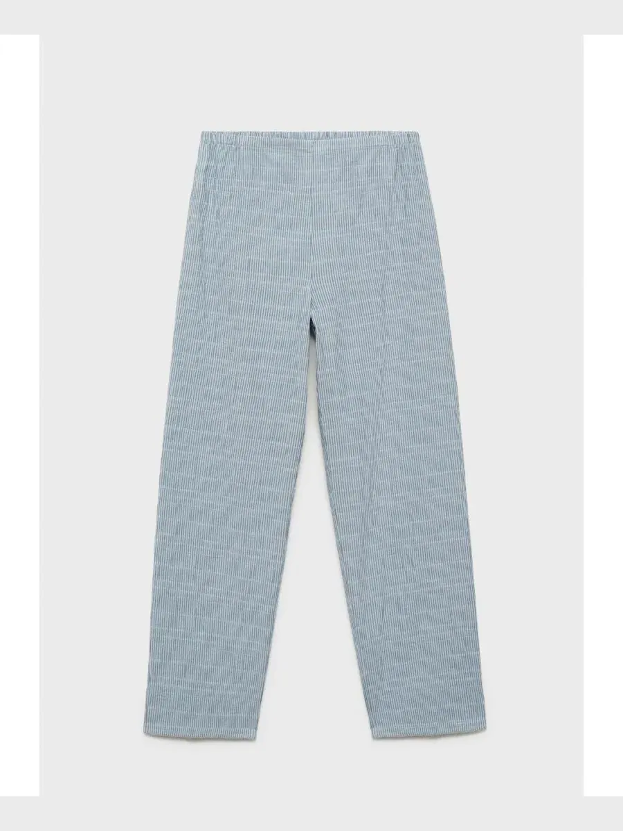 Пижамные шорты с полосатым тканым вельветом, модель Cotton Striped Woven Seersucker Pajama Pants — изображение 7 из 7