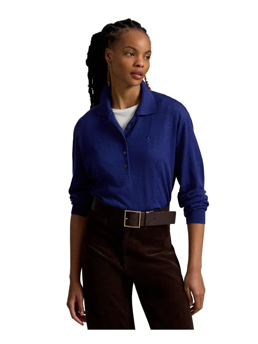 Свитер с поло-воротником Relaxed Fit Polo Ralph Lauren