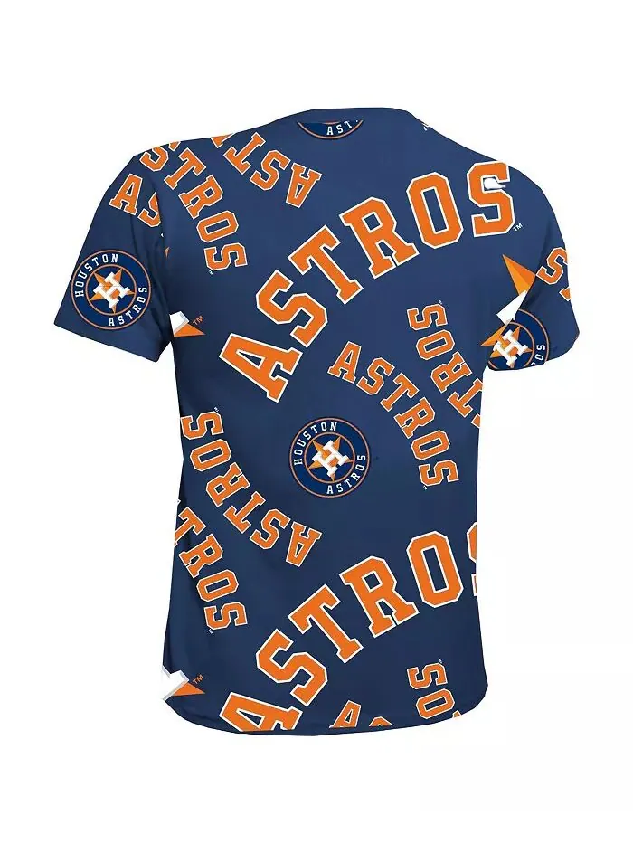 Футболка темно-синяя Houston Astros Allover Team для больших мальчиков и девочек Stitches — изображение 3 из 3