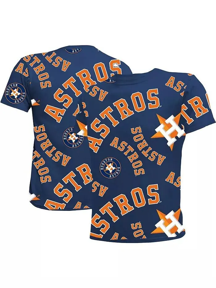 Темно-синяя футболка Houston Astros Allover Team для мальчиков и девочек Big Boys and Girls Stitches — синий