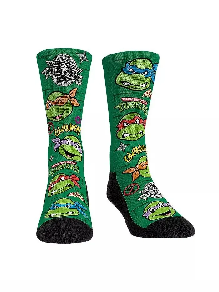 Мужские и женские носки Черепашки-ниндзя All Over Icons Crew Socks Rock 'Em — изображение 1 из 1