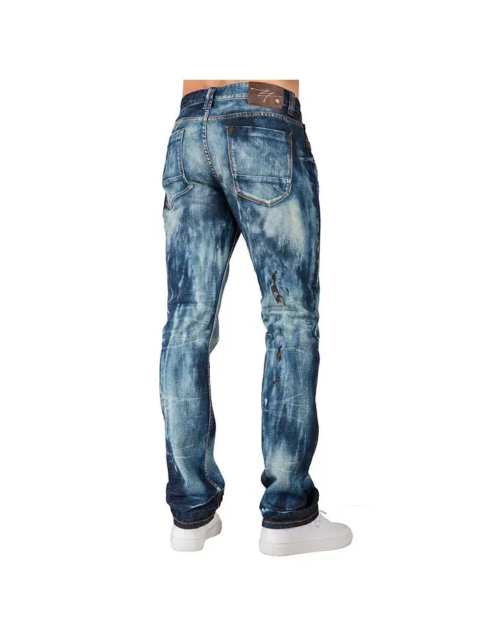 Мужские джинсы Hand Crafted Wash Slim Straight Premium Denim Level 7 — изображение 2 из 3, синий