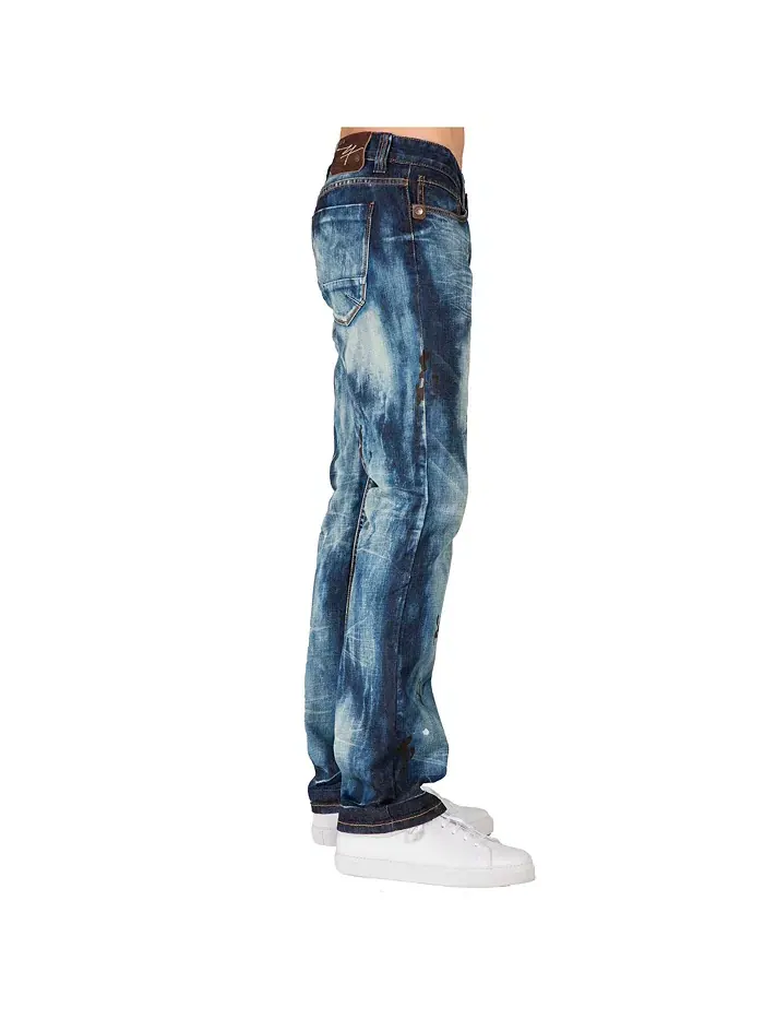 Мужские джинсы Hand Crafted Wash Slim Straight Premium Denim Level 7 — изображение 3 из 3, синий