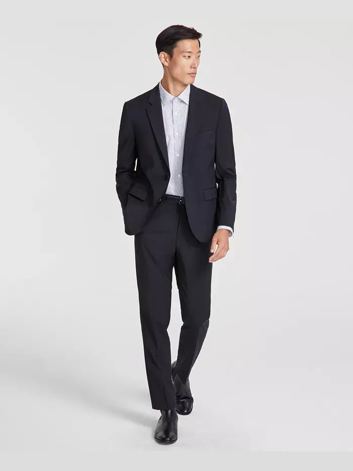 Мужской современный костюм из шерстяной смеси Hugo Boss