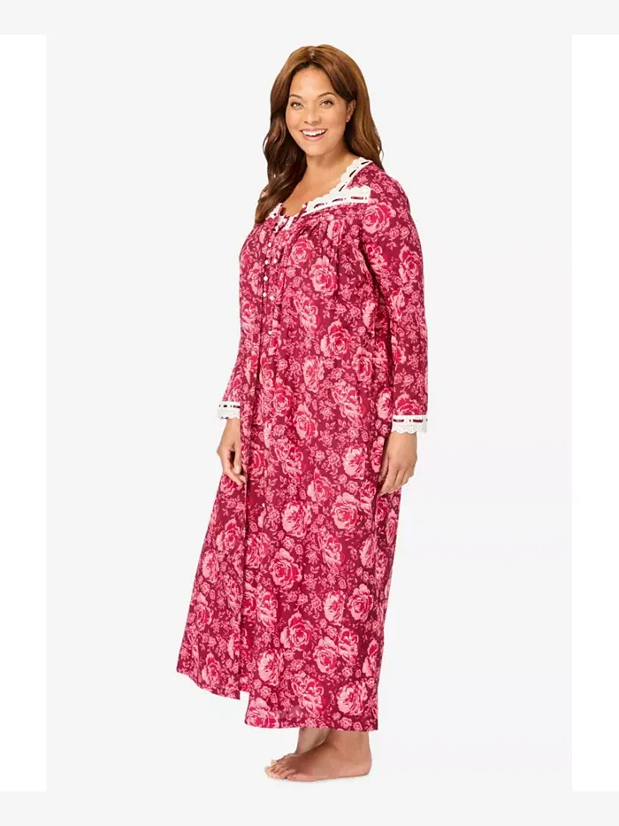 Женский комплект пижамы Necessities Long 2-Piece с капустной розой Only Neccessities — изображение 3 из 3, красный