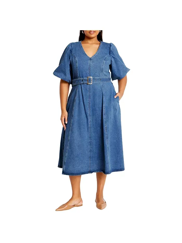 Джинсовое платье миди Plus Size Delilah CITY CHIC