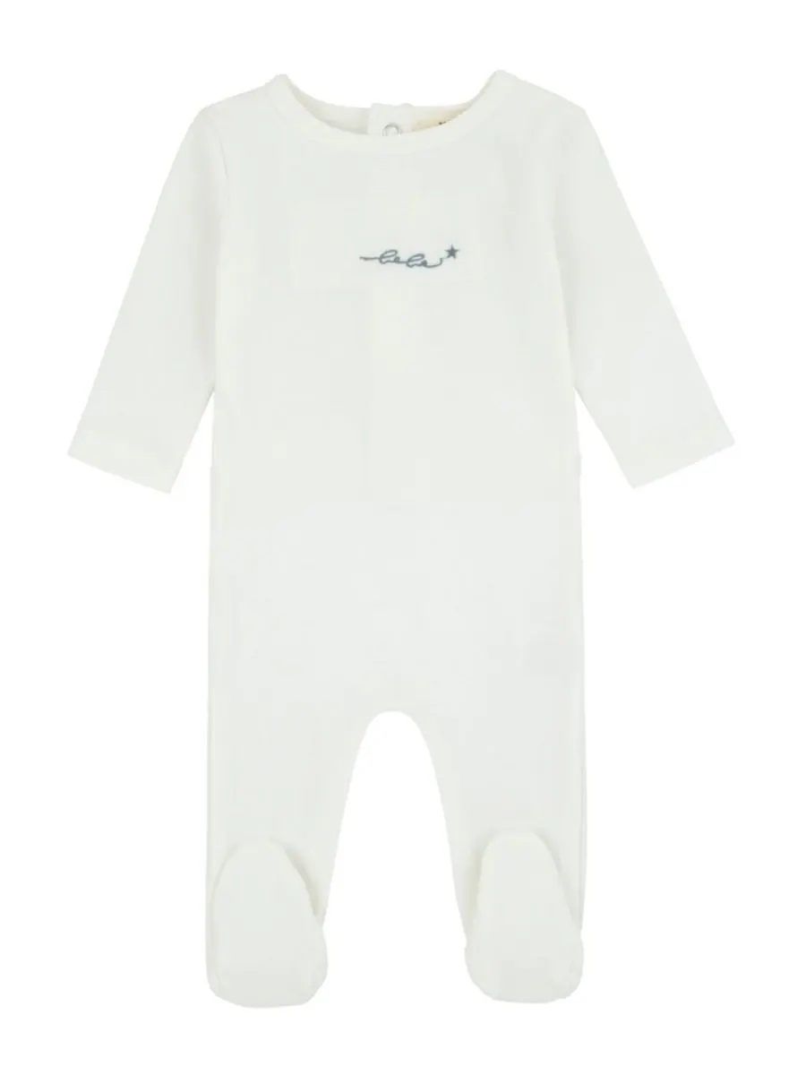 Хлопковая футболка с муслиновыми нашивками Baby Layette NoggiWear — синий