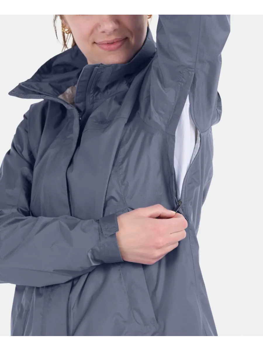 Женская куртка PreCip Eco с капюшоном и воротником Marmot — изображение 4 из 8, стальной