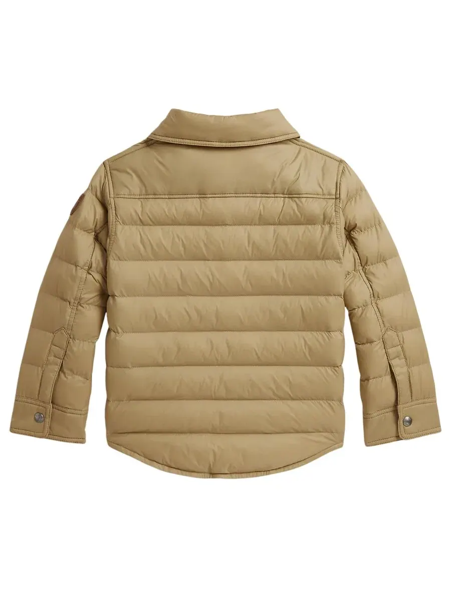 Стеганая куртка-рубашка Quilted Shirt Jacket Polo Ralph Lauren — изображение 2 из 3, хаки