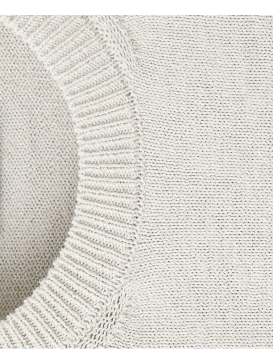Женский джемпер с кружевной отделкой, короткий рукав, прямой крой, Ribbed Lace-Trimmed Jumper MANGO — изображение 2 из 4