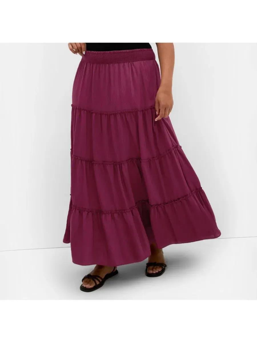 Юбка макси с ярусным кроем, модель Boho CITY CHIC