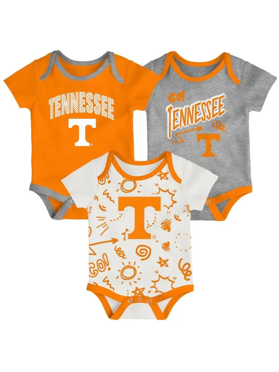 Комплект из трех боди для фанатов Tennessee Volunteers, с трехкнопочной застежкой Outerstuff