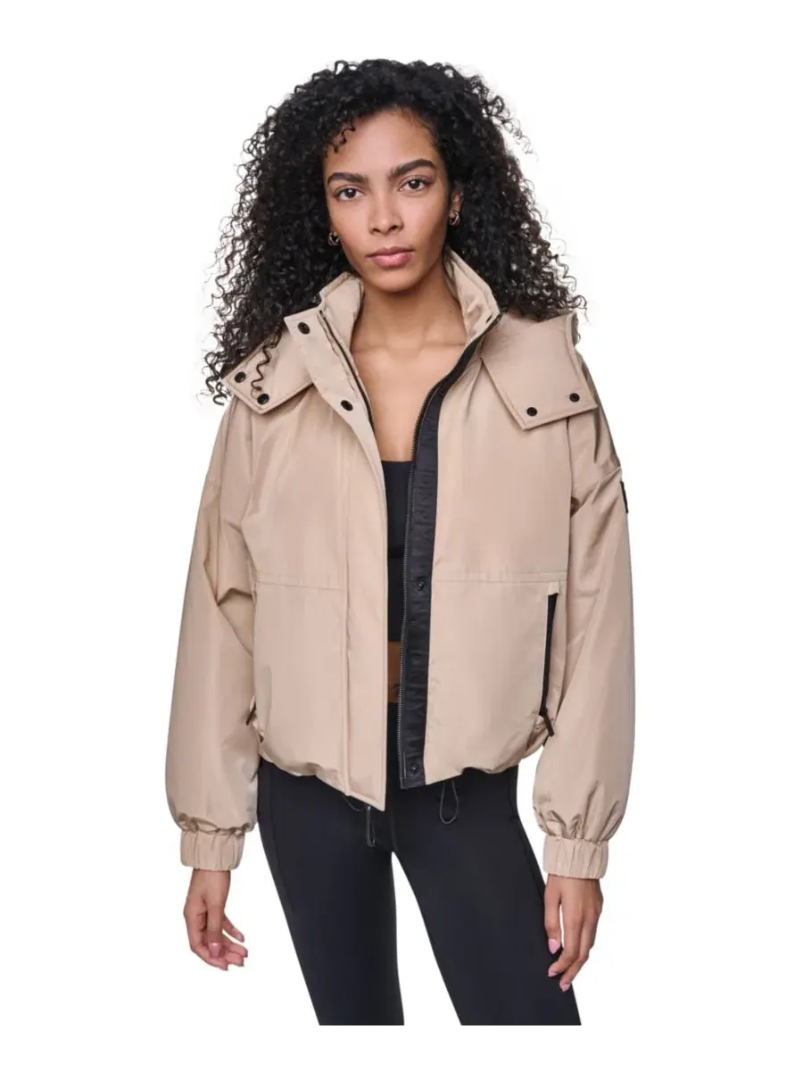 Женская куртка с капюшоном оверсайз DKNY Sport, Travertine Festive P
