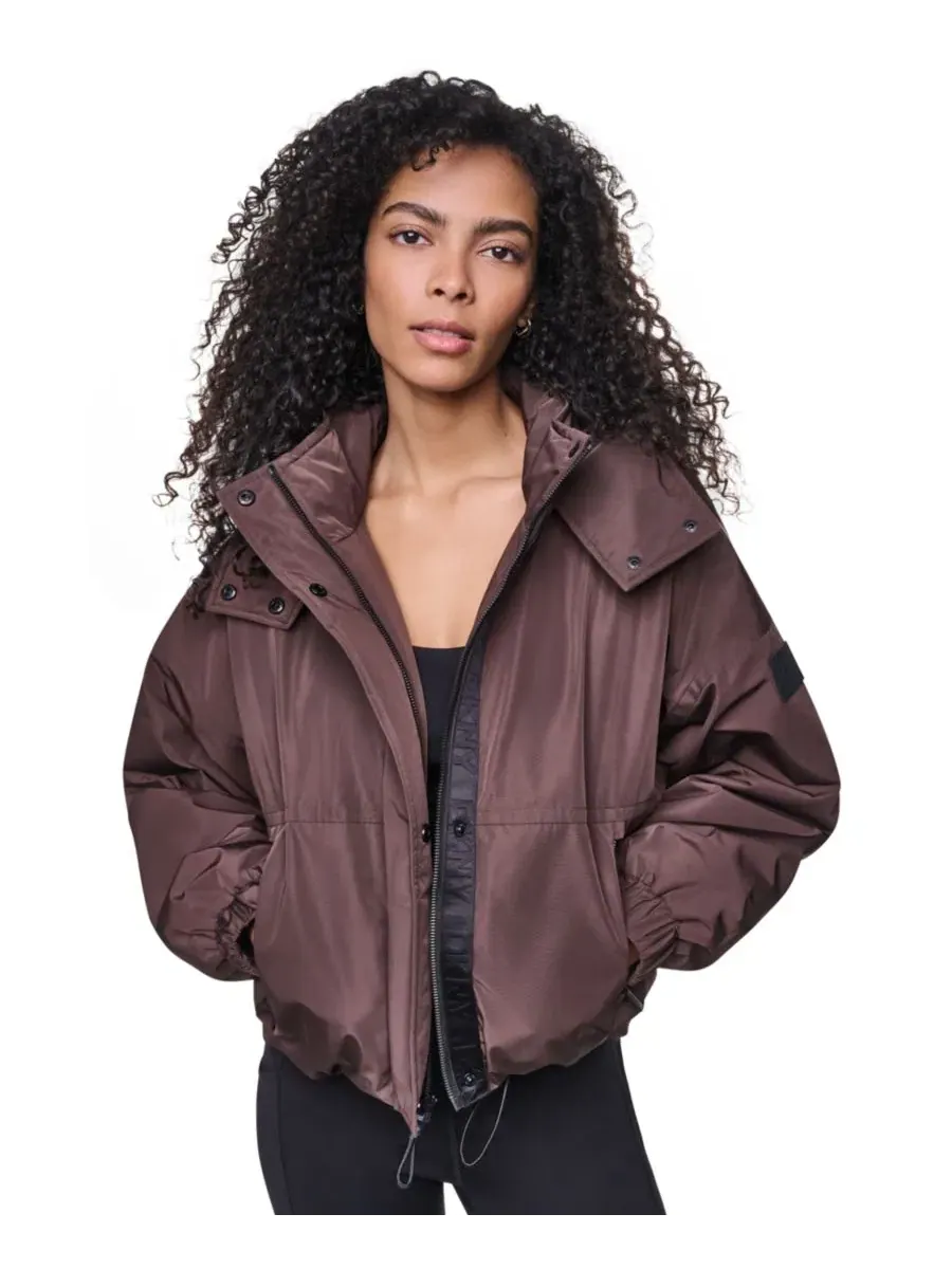 Женская куртка с капюшоном оверсайз DKNY Sport — изображение 1 из 5, розовый