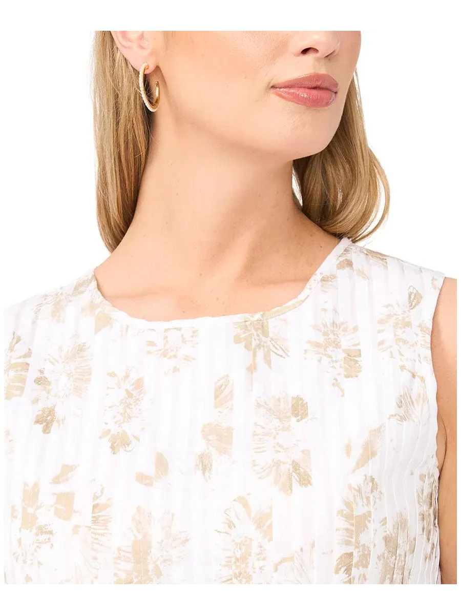 Блуза без рукавов с пеплумом, модель Peplum Sleeveless Vince Camuto — изображение 3 из 5, белый