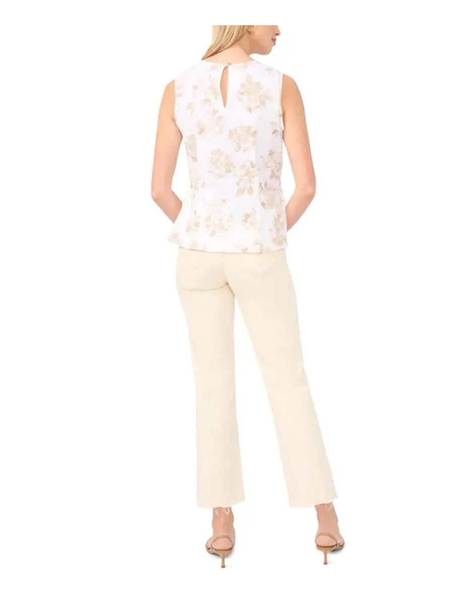 Блуза без рукавов с пеплумом, модель Peplum Sleeveless Vince Camuto — изображение 5 из 5, белый