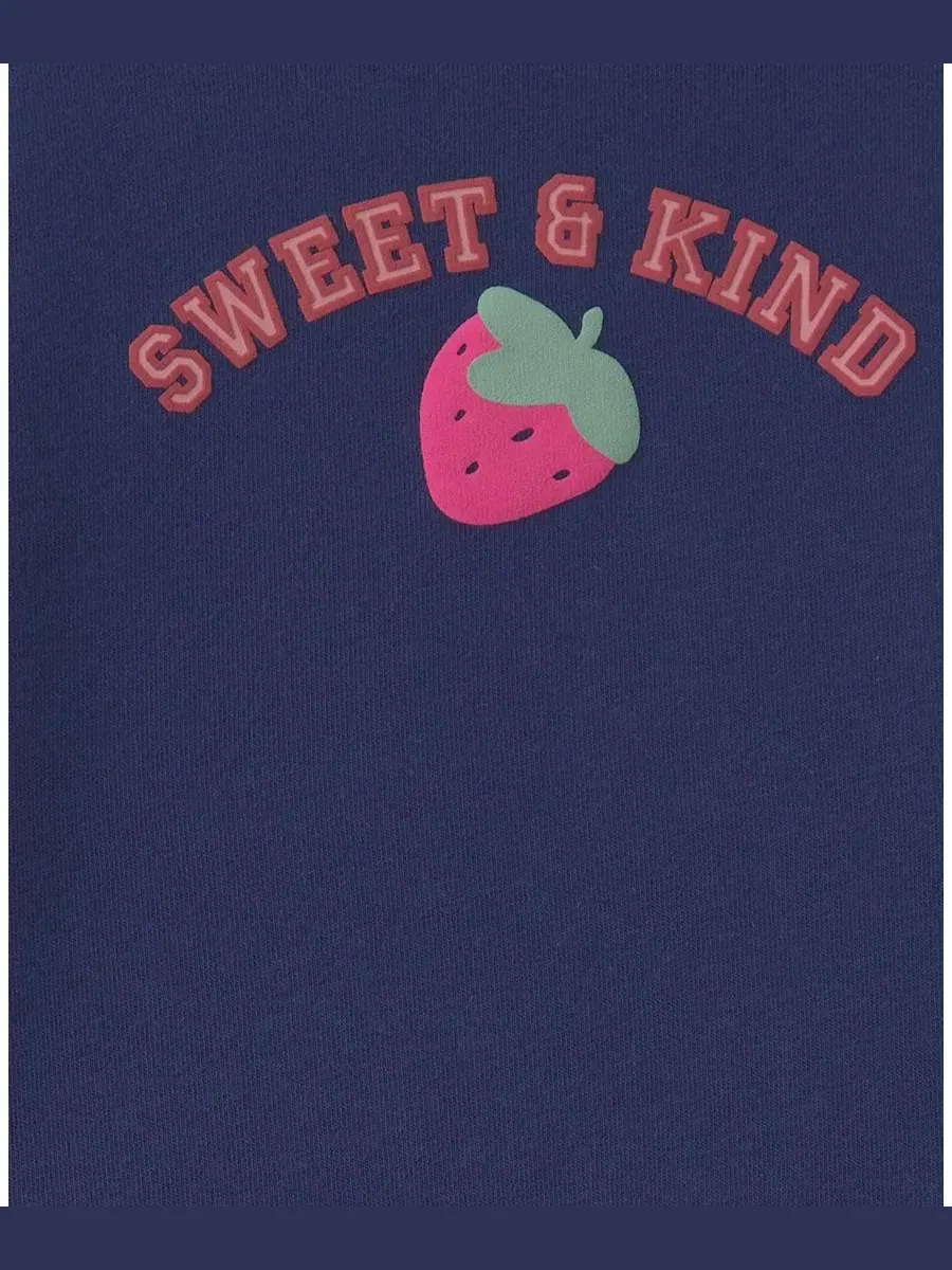 Комплект из свитшота и брюк с принтом Sweet & Kind Strawberry Graphic Carter's — изображение 4 из 6, темно-синий