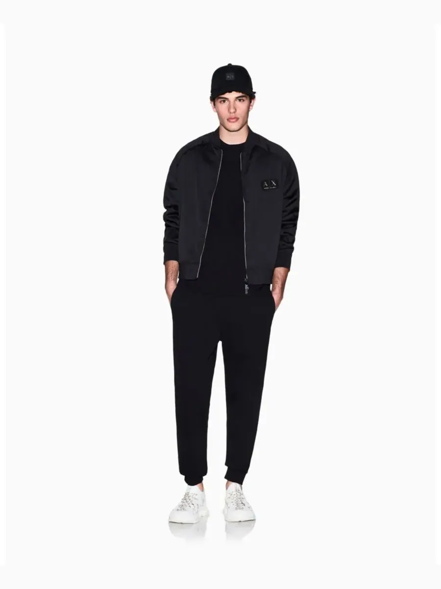 A|X Armani Exchange Мужская куртка-бомбер черно-золотого цвета — изображение 2 из 5, черный
