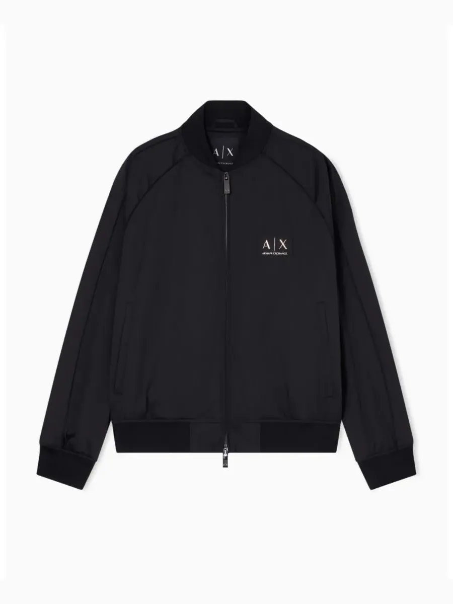 A|X Armani Exchange Мужская куртка-бомбер черно-золотого цвета — изображение 5 из 5, черный