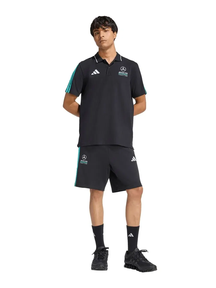 Мужская футболка-поло Mercedes Formula 1 с коротким рукавом adidas — изображение 2 из 3, черный